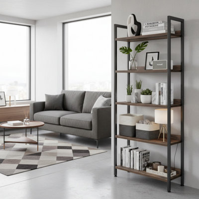 5 Tier Home Office Bookcase Shelf Storage Organizer