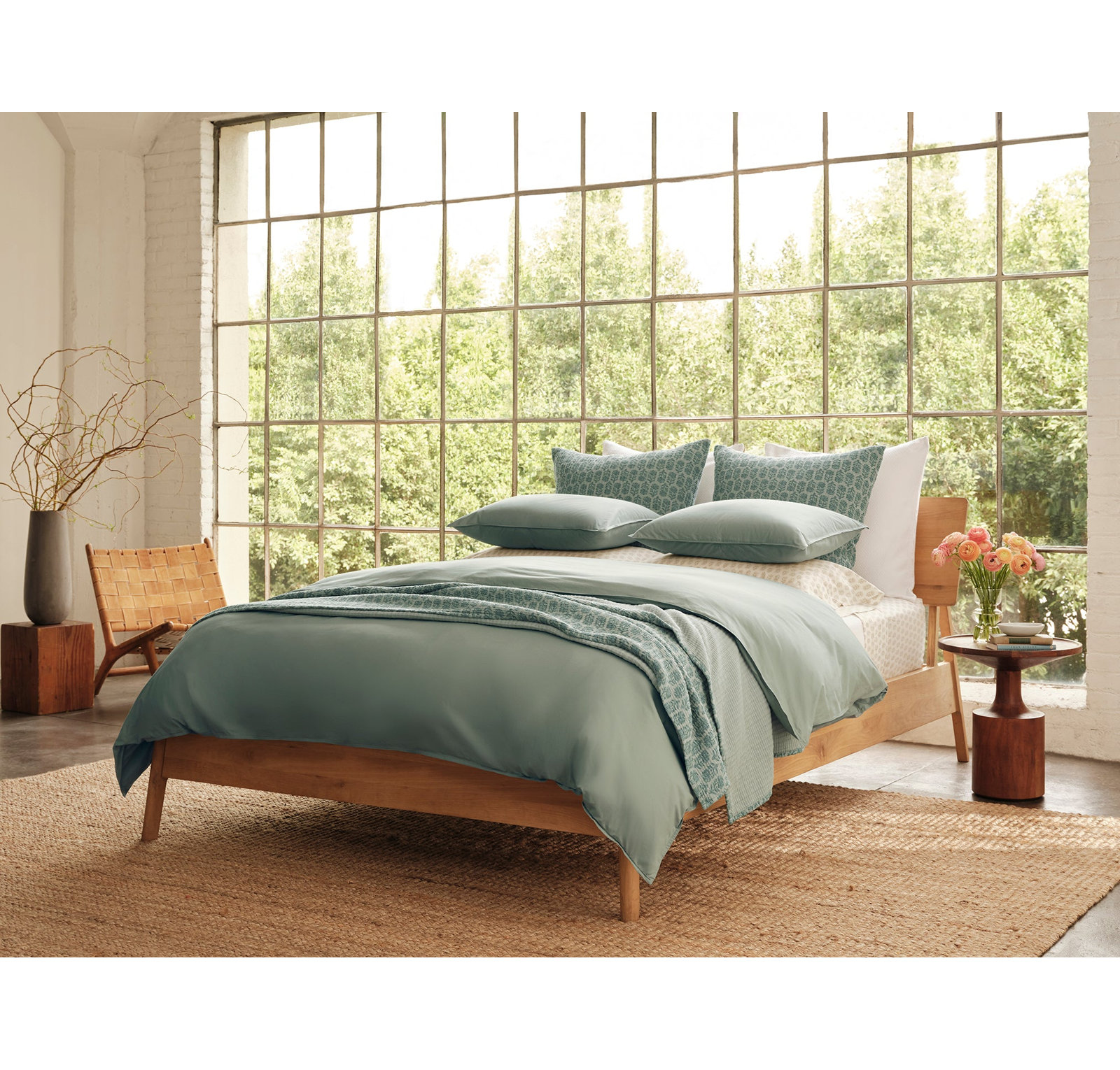 Organic Cotton Duvet Cover Set, King/Cal King Duvet Cover, Sage