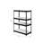 Natural And Black Bookshelf, 4 Tier Rectangular With Metal Frame Adjustable Shelves, Industrial Storage Solution Unit & Shelf, Bookcase Open Decorative Shelf