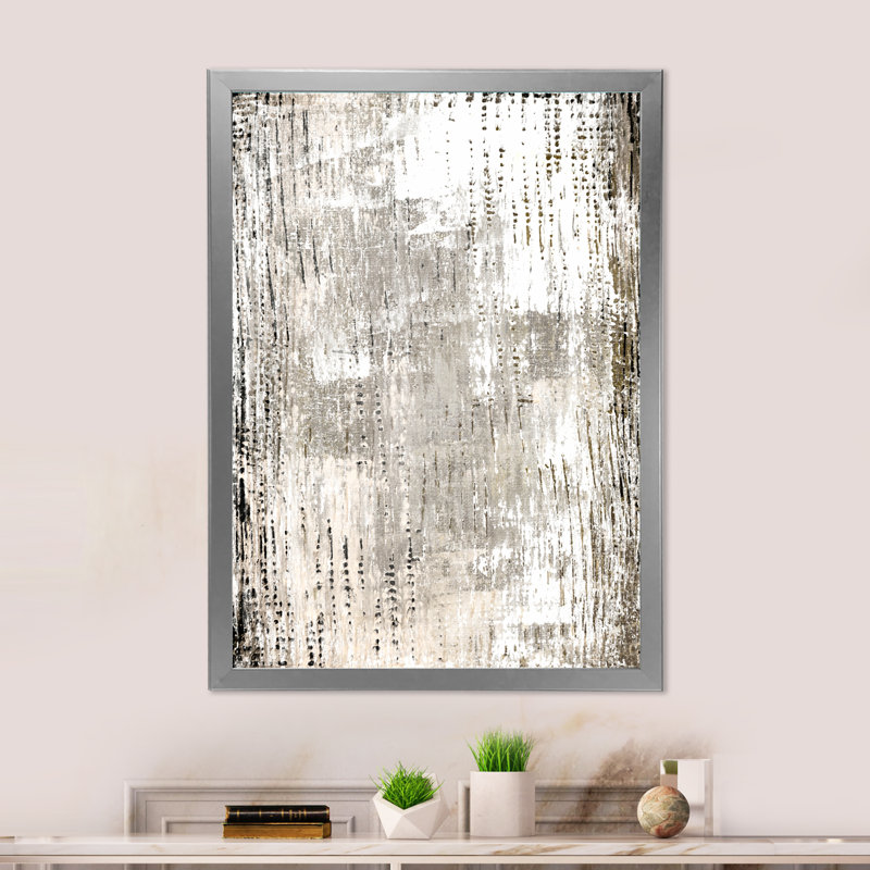Art moderne gris et bleu II 2FDP47773, Encadrement argenté, H 12 po x l 8 po x P 1 po
