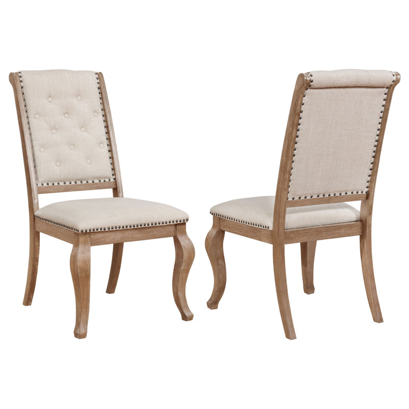 Ensemble de chaises de salle à manger capitonnées Traditional, Marron clair