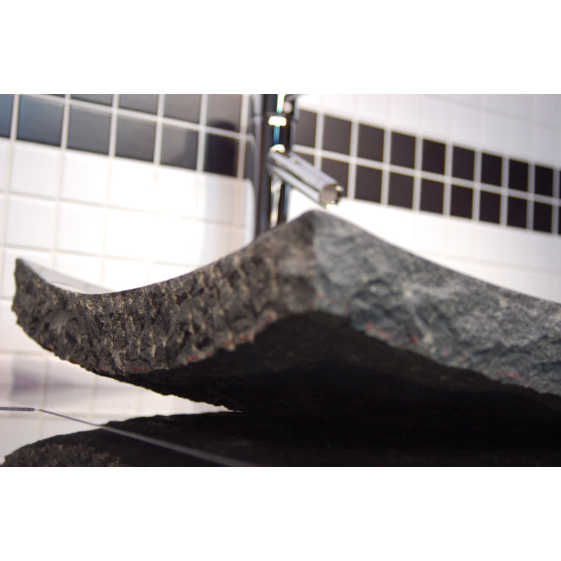 Eden Bath Zen 17'' Black Stone Rectangular Bathroom Sink