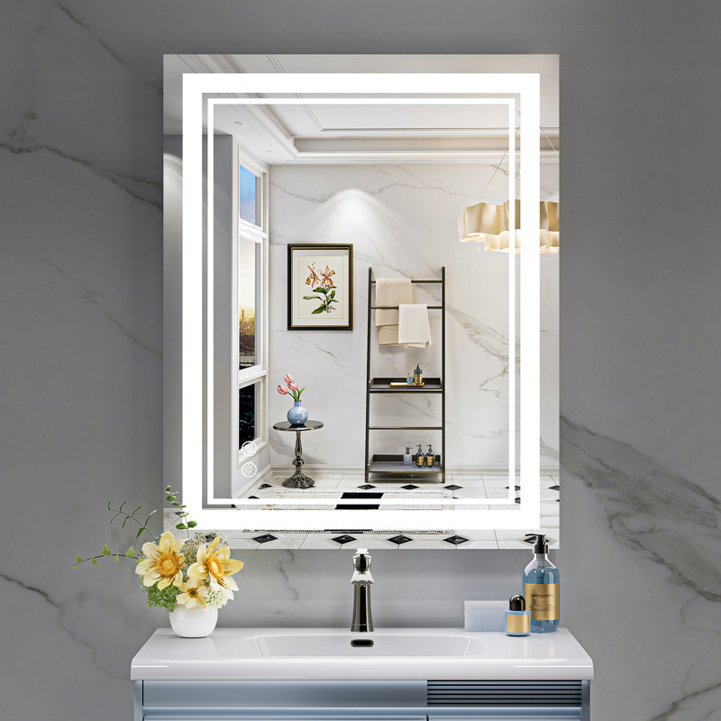 Jayce LED Vanity Mirror with Memory Function, 3 Color Temperatures & Dimmable Light, Anti-fog Tempered Glass ETL Listed Mirror
