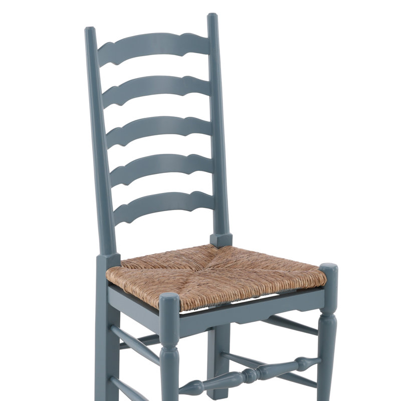Furniture Classics Bradley Mahogany Ladderback Side Dining Chair, Blue