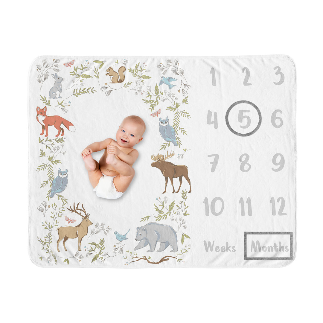 Woodland Toile Fleece Baby Blanket Sweet Jojo Designs