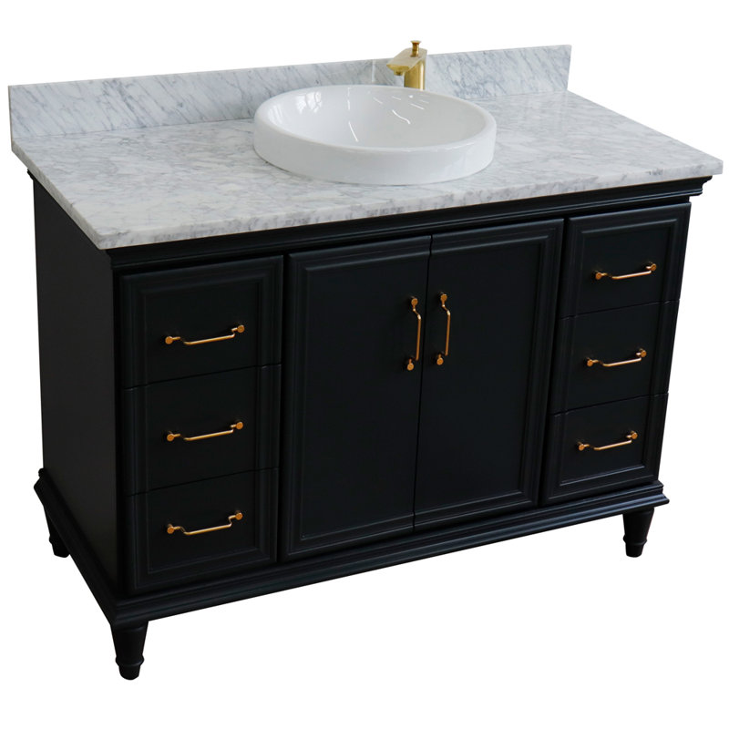 Ensemble de meuble-lavabo de salle de bain simple 49 po Erardo, Gris foncé