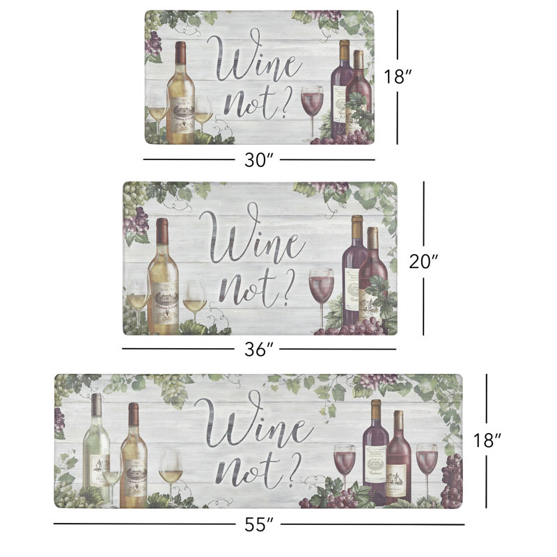 Tapis Cozy Living Wine Not Anti-Fatigue, Tapis de couloir 1 pi 5,5 po x 4 pi 7 po