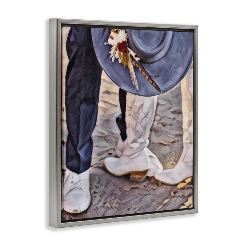 Cadre flottant Elope In The Desert, design par Jesse Keith, Cadre flottant gris lustré, H 31 po x l 25 po