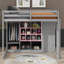 Lit mezzanine simple avec garde-robe intégrée, tablettes, armoire et marches-1548812080