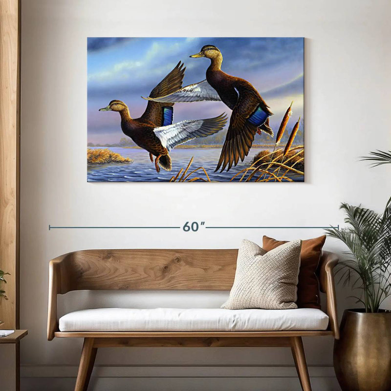 Black Mallards, 30" H x 45" W