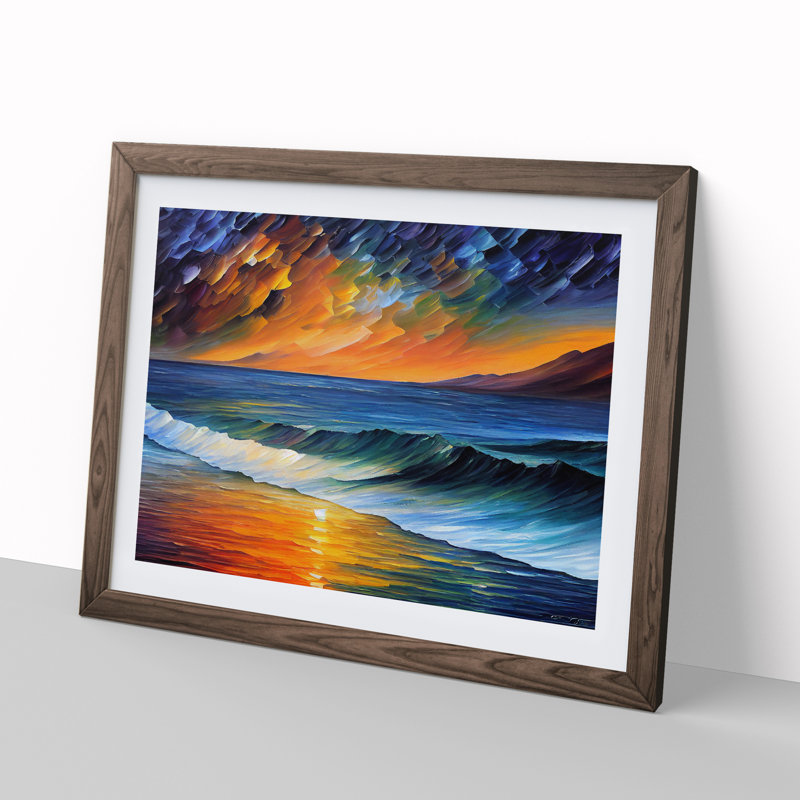 XH1022-2570X Dazzling Ocean Beach Vol.2 - Single Picture Frame Print, Walnut Framed, 25cm H x 34cm W x 2cm D