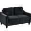 2 velours avec structure stable, convient au canapé de décoration de salon pour les petits espaces, tissu chenille, couleur noire-121095191-121095190-121095192