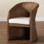 Chaise avec accoudoirs en rotin tressé Charrie
