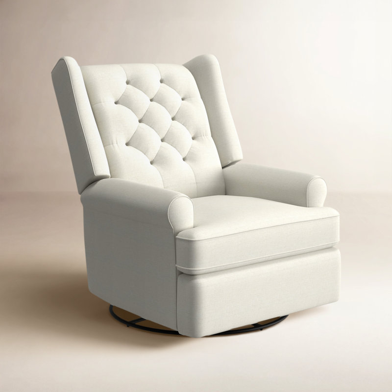 Allendale Upholstered Swivel Reclining Glider, Malibu Parchment Performance Chenille