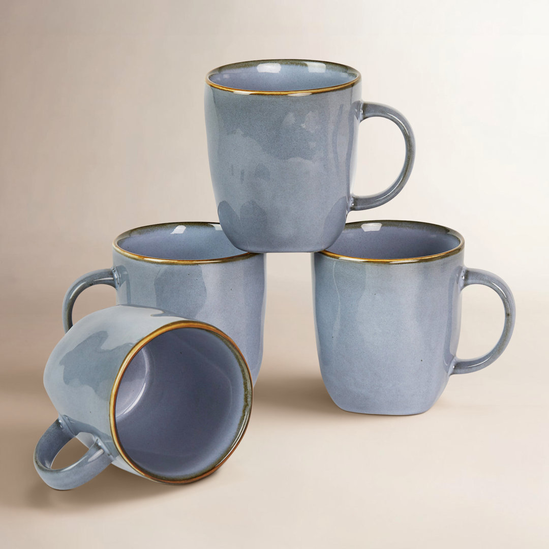 Leny 13oz Square Stoneware Coffee Mug (Set of 4) Joss & Main 