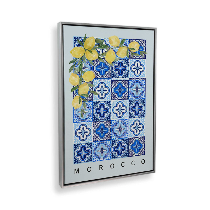 Impression sur toile marocaine Tile and Lemon, Chrome poli, H 18,75 po x l 12,75 po