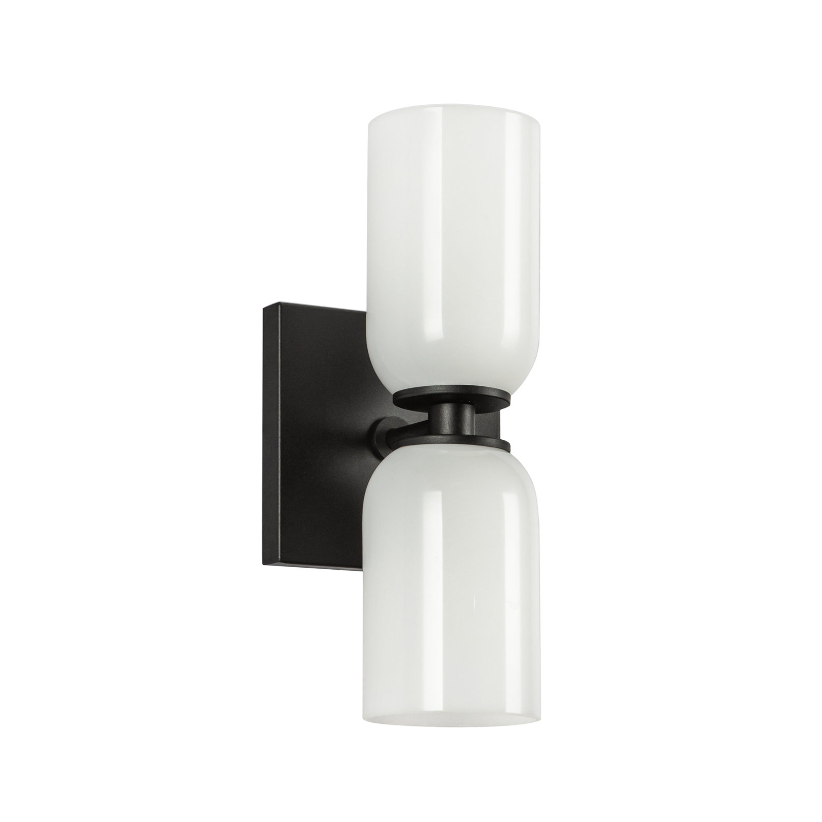 Nola 2 Light Steel Dimmable Armed Sconce, Glossy Opal
