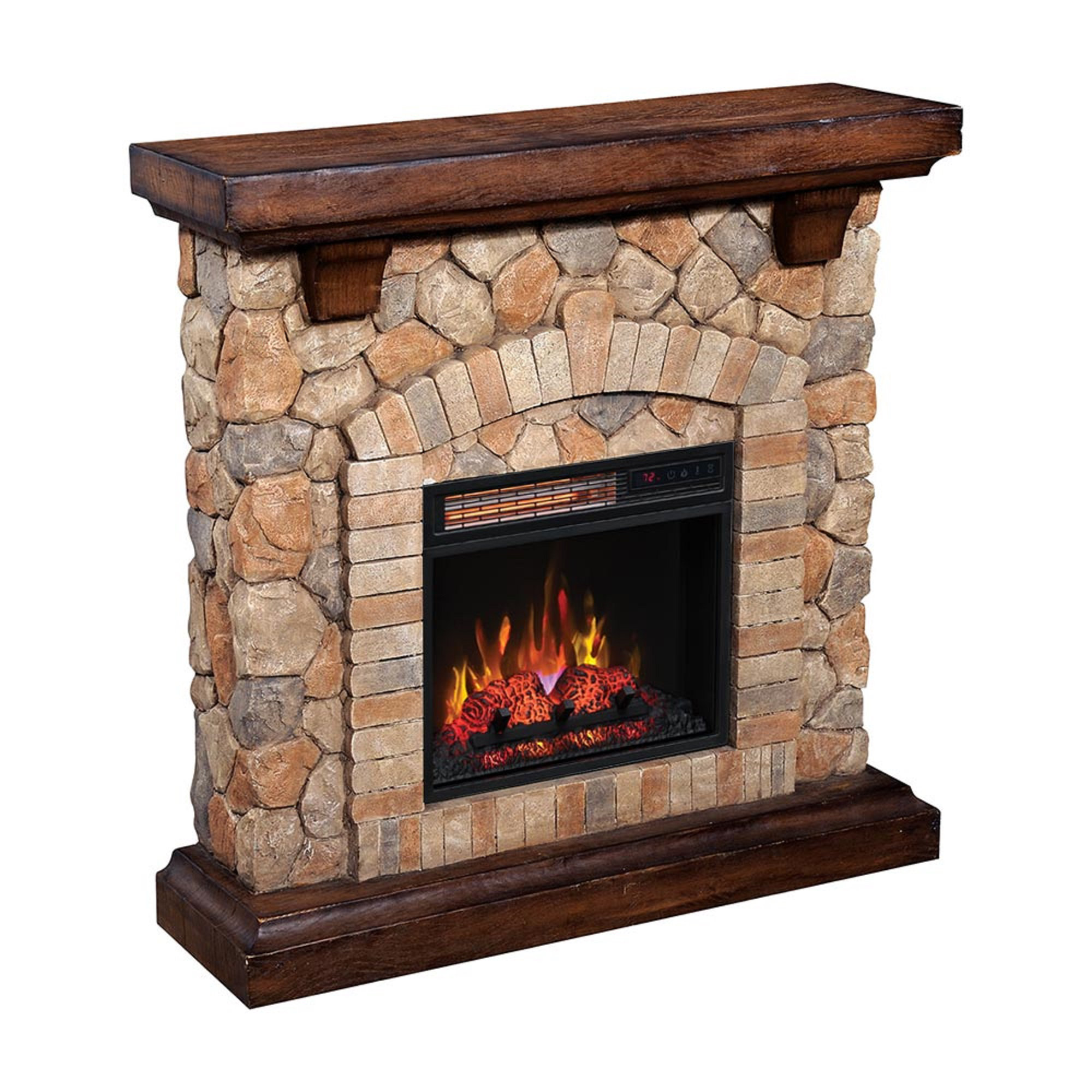 Millwood Pines Kaylor Electric Fireplace Mantel Package in Rustic