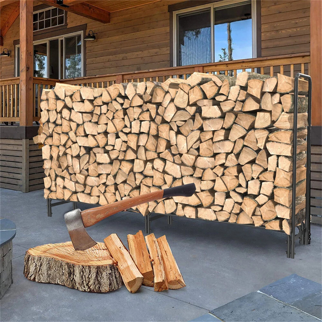 91.6'' W Metal Log Rack 17 Stories