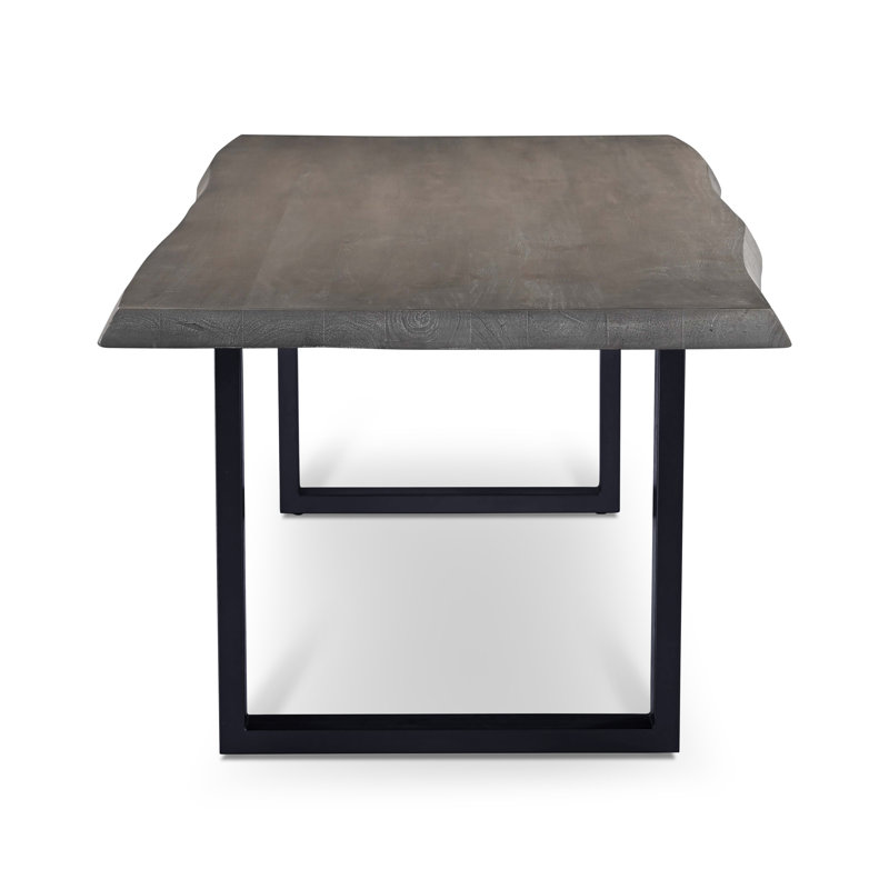 Brooks Dining Table, 29.75"H x 92"L x 40"W, Sandblasted Gray, Black