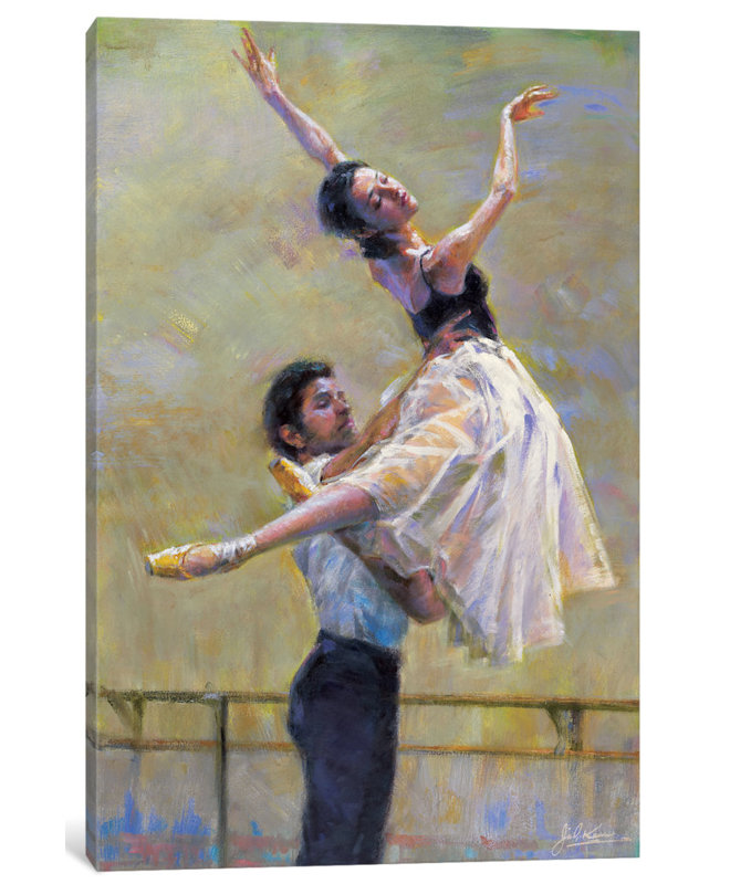 «Rehearsal» par Kim G - Impression, Toile avec cadre noir, H 48 po x l 32 po x P 1,5 po, Pas de tapis