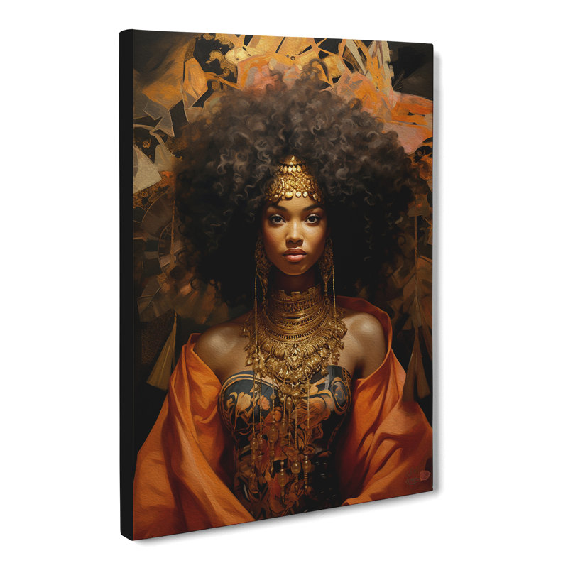 African Woman Baroque - Wrapped Canvas, 76cm H x 50cm W x 3cm D