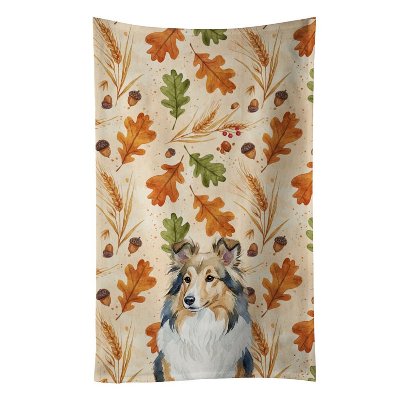 Sable Sheltie Heirloom Fall Kitchen Towel, Sable Sheltie