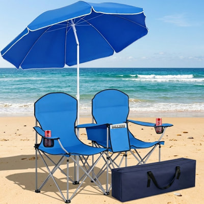 Outdoor Double Seat Chair with Umbrella