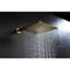 Pomme de douche High Rain en or brossé - Acier inoxydable, économiseur d'eau, buse autonettoyante, s'adapte à toutes les averses de pluie standard, épargne, possibilités d'accoudoirs