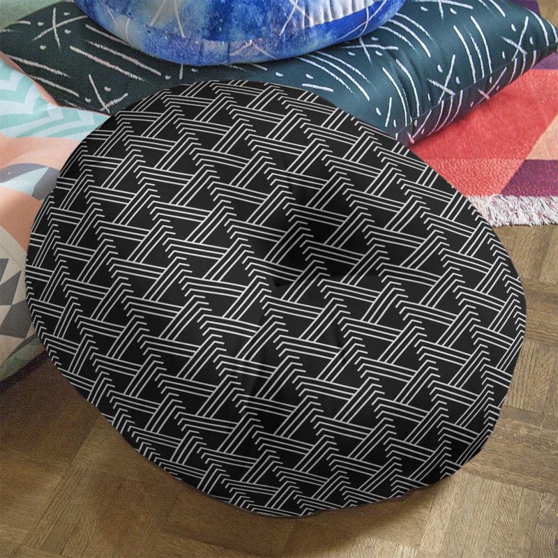 Coussin de sol zig zag classique, 30 po x 30 po, Bleu clair