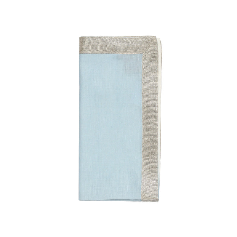 Dip Dye Linen Napkin, White/Periwinkle
