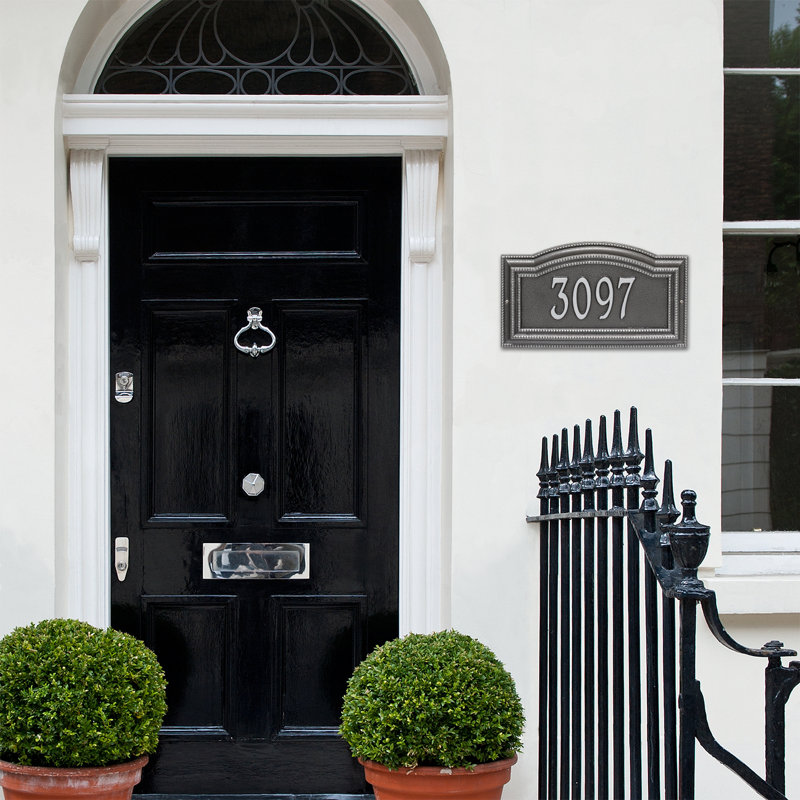 Signature Series 1-Line Wall Address Plaque, Yes, Gray, Smoke Gray