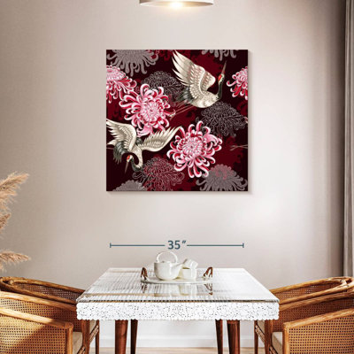 Grues chrysanthème rouge Brampt