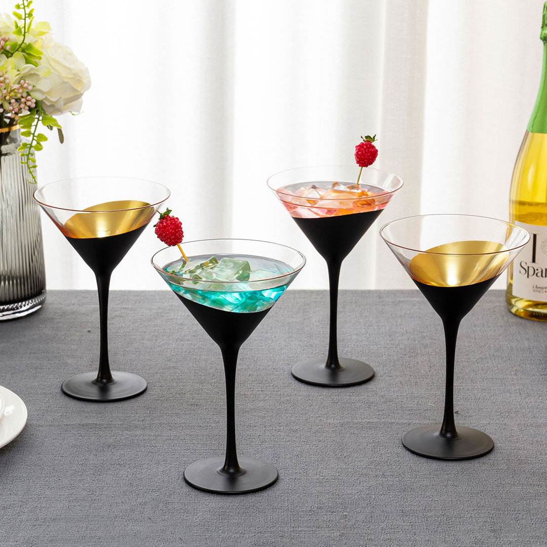 Flurina 8oz. Handmade Martini Glass Set (Set of 4) Orren Ellis