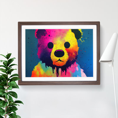 Teddy Bear Splash Vol.3 Abstract 1 Piece Single Picture Frame Wall Art