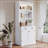 83.4"Tall Bookshelf Suite, Modern Bookcase Suite with LED Lighting,Doors and Drawers,2-Piece Set