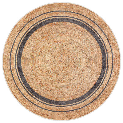 Stylish Round Area Rug, Cream, 39.4 x 39.4 inches | Soft 70% Cotton & 30% Polyester Blend, 0.2 in Pile Height | Machine Washable, Antibacterial, 3D Digital Print | Perfect for Living Room & Bedroom Decor