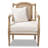 Canley French Provincial Upholstered Whitewashed Wood Armchair