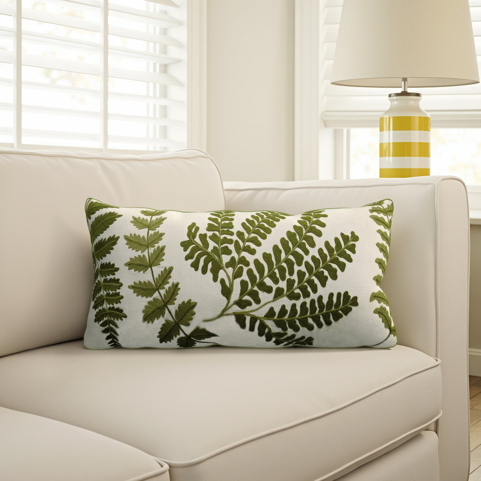 Cassidy 32" x 15" Embroidered Pillow Cover & Insert