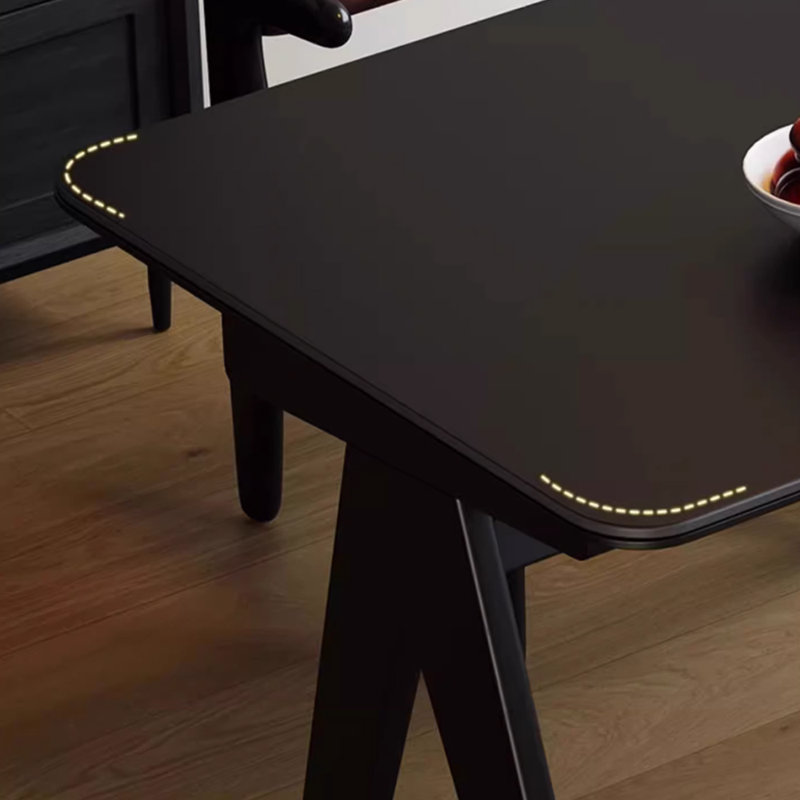 Black Retro Design Rectangular Dining Table,  29.52"H x 70.86"L x 31.49"W
