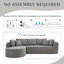 109 Inch Cloud Sectional Couch, Boneless Sofa For Living Room, Corduroy Modular Couch With L Shape Chaise, Modern Compressed Sofa In A Box, Memory Foam Filling (WHITE)-945874184