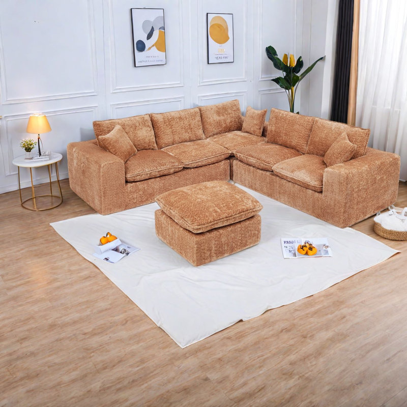 Comfy Modular Boucle Sectionals Sofa, Modern Style For Home
