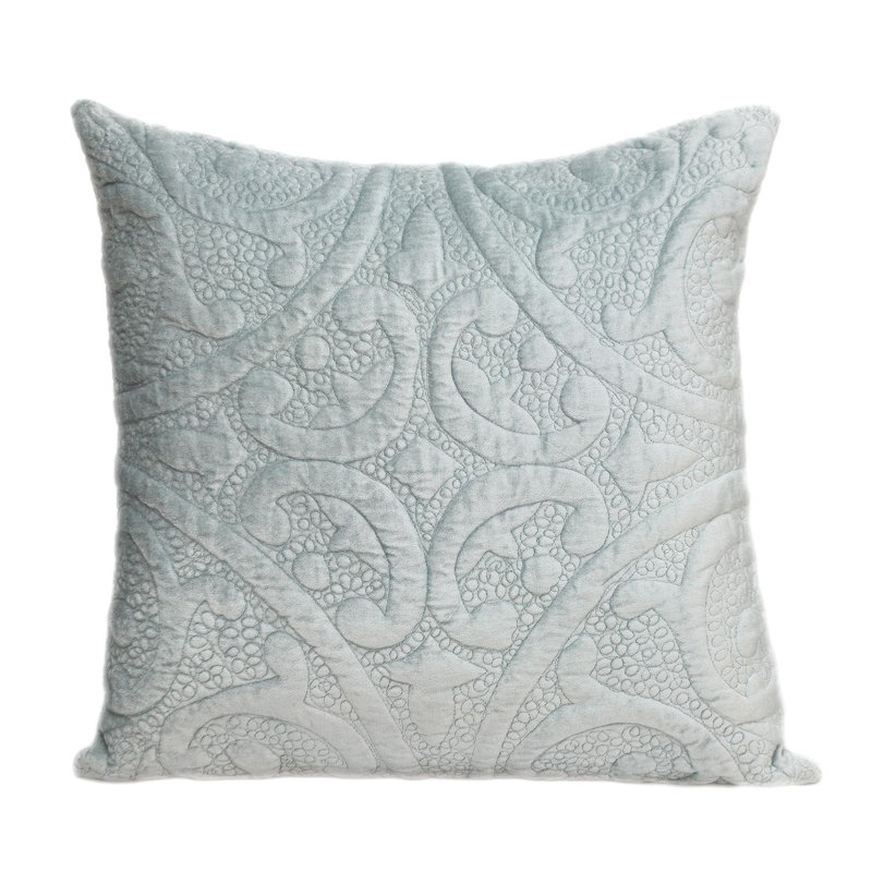 Coussin 20 po en mélange de coton écume de mer, gris