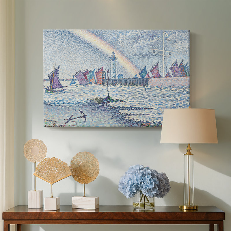 Scène de port avec arc-en-ciel - Paul Signac-Toile tendue avec châssis-1899, 40 x 60