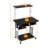 2 Tier Mobile Computer Desk With Printer Shelf & Keyboard Tray Rolling Computer Table For Small Spaces, Compact Study Workstation With Wheels, Space Saving, Black