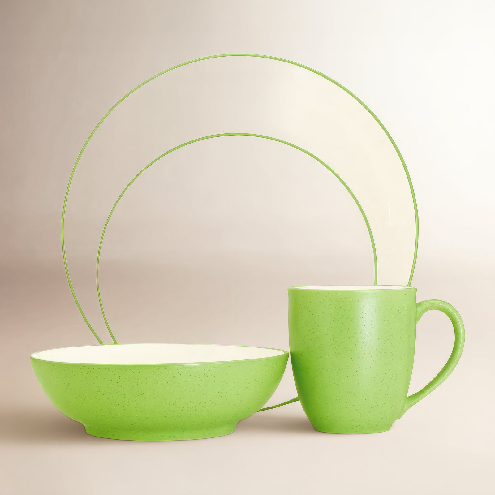 Colorwave Stoneware Dinnerware Set - Service for 1, Apple