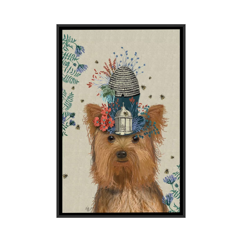 « a milliner dog series : yorkshire terrier ii », reproduction d’impression sur toile, H 26 po x l 18 po x P 1,5 po