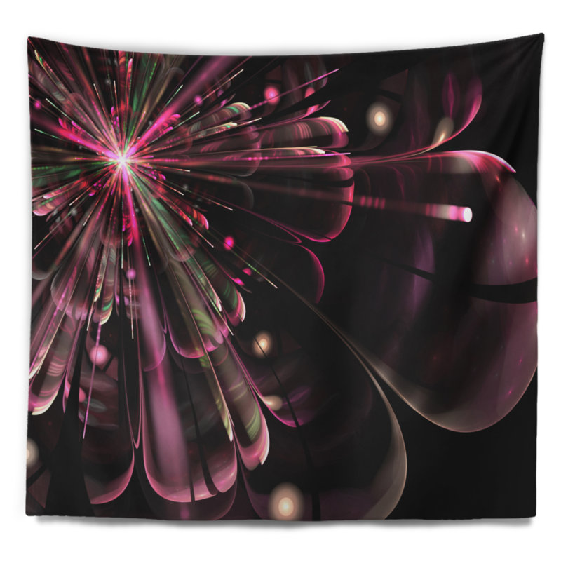 Tapisserie florale mauve clair avec pétales de fleurs numériques, H 32 po x l 39 po