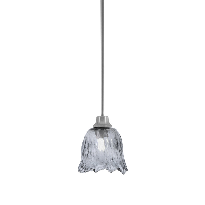 Luminaire suspendu Pearse illustré en graphite avec verre de lave fumée de 7 po, Coloré, Fumée, Graphite