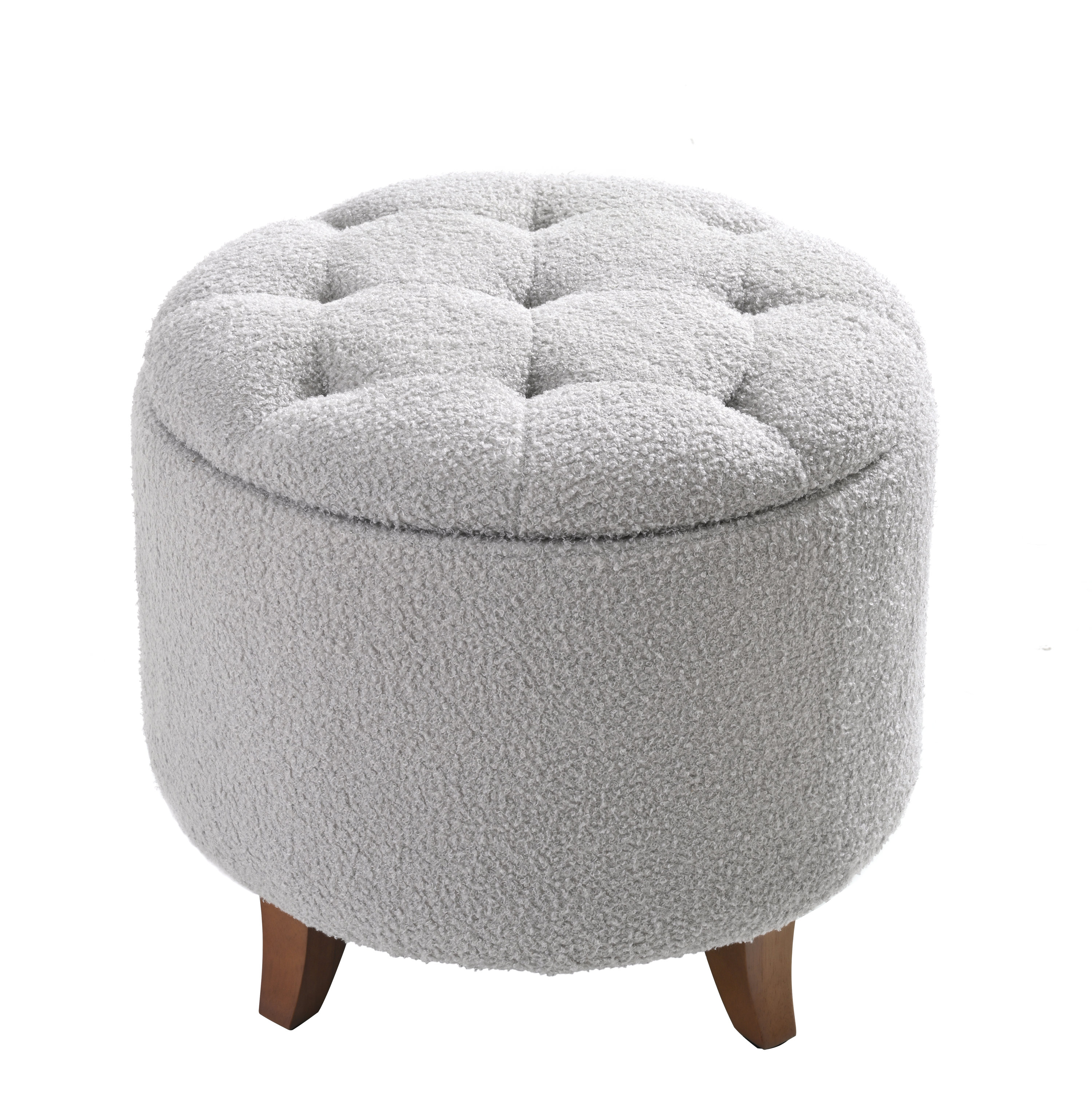 Ebern Designs Round Ottoman Storage Stool With Cover Lid,Decorate The ...
